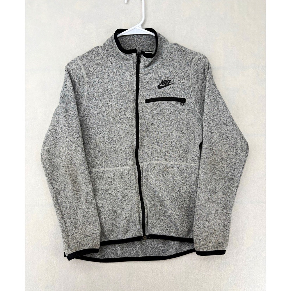 Nike Sportswear Gray Fleece Track Jacket Full Zip Pockets Men's M